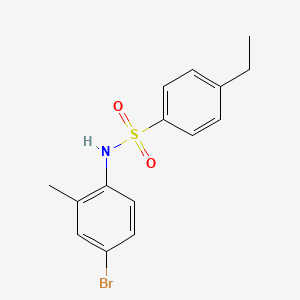 molecular formula C15H16BrNO2S B10967554 N-(4-bromo-2-methylphenyl)-4-ethylbenzenesulfonamide 