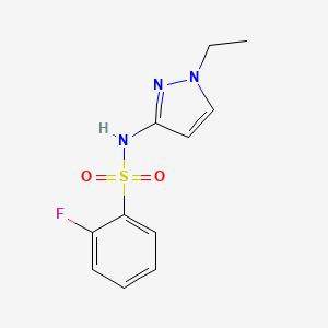 molecular formula C11H12FN3O2S B10967573 N-(1-ethyl-1H-pyrazol-3-yl)-2-fluorobenzenesulfonamide 