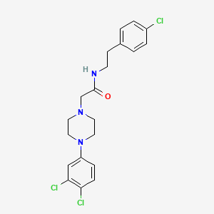 molecular formula C20H22Cl3N3O B10967583 N-[2-(4-chlorophenyl)ethyl]-2-[4-(3,4-dichlorophenyl)piperazin-1-yl]acetamide 