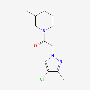 molecular formula C12H18ClN3O B10967589 2-(4-chloro-3-methyl-1H-pyrazol-1-yl)-1-(3-methylpiperidin-1-yl)ethanone 