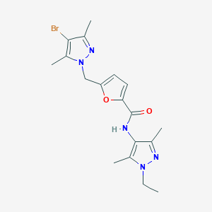 5-[(4-bromo-3,5-dimethyl-1H-pyrazol-1-yl)methyl]-N-(1-ethyl-3,5-dimethyl-1H-pyrazol-4-yl)furan-2-carboxamide