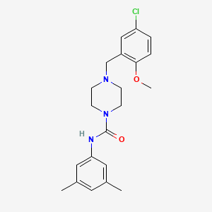 molecular formula C21H26ClN3O2 B10967610 4-(5-chloro-2-methoxybenzyl)-N-(3,5-dimethylphenyl)piperazine-1-carboxamide 