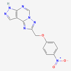 molecular formula C13H9N7O3 B10967624 2-[(4-nitrophenoxy)methyl]-7H-pyrazolo[4,3-e][1,2,4]triazolo[1,5-c]pyrimidine 