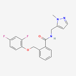 molecular formula C19H17F2N3O2 B10967672 2-[(2,4-difluorophenoxy)methyl]-N-[(1-methyl-1H-pyrazol-5-yl)methyl]benzamide 