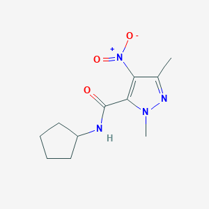 N-cyclopentyl-1,3-dimethyl-4-nitro-1H-pyrazole-5-carboxamide