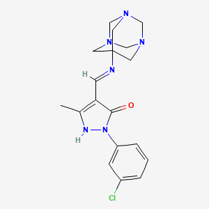 (4Z)-2-(3-chlorophenyl)-5-methyl-4-[(1,3,5-triazatricyclo[3.3.1.1~3,7~]dec-7-ylamino)methylidene]-2,4-dihydro-3H-pyrazol-3-one