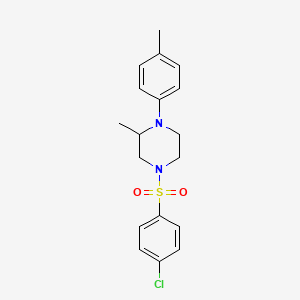 4-[(4-Chlorophenyl)sulfonyl]-2-methyl-1-(4-methylphenyl)piperazine