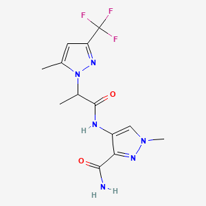 1-methyl-4-({2-[5-methyl-3-(trifluoromethyl)-1H-pyrazol-1-yl]propanoyl}amino)-1H-pyrazole-3-carboxamide