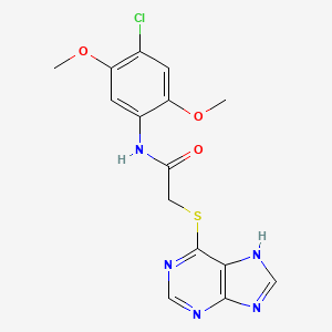 N-(4-chloro-2,5-dimethoxyphenyl)-2-(9H-purin-6-ylsulfanyl)acetamide