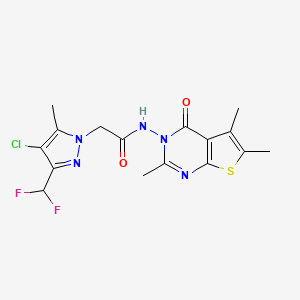 2-[4-Chloro-3-(difluoromethyl)-5-methyl-1H-pyrazol-1-YL]-N-[2,5,6-trimethyl-4-oxothieno[2,3-D]pyrimidin-3(4H)-YL]acetamide