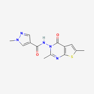 molecular formula C13H13N5O2S B10967823 N-(2,6-dimethyl-4-oxothieno[2,3-d]pyrimidin-3(4H)-yl)-1-methyl-1H-pyrazole-4-carboxamide 