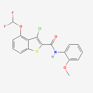 3-chloro-4-(difluoromethoxy)-N-(2-methoxyphenyl)-1-benzothiophene-2-carboxamide