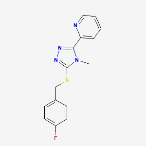 2-{5-[(4-fluorobenzyl)sulfanyl]-4-methyl-4H-1,2,4-triazol-3-yl}pyridine