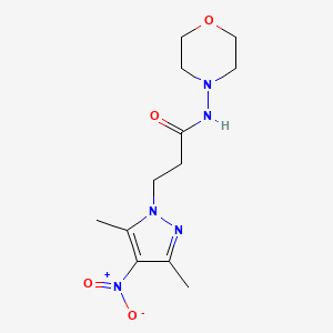 molecular formula C12H19N5O4 B10967867 3-(3,5-dimethyl-4-nitro-1H-pyrazol-1-yl)-N-(morpholin-4-yl)propanamide 