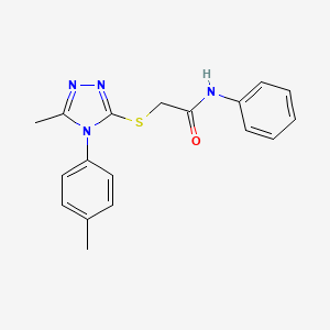 molecular formula C18H18N4OS B10967924 2-(5-Methyl-4-p-tolyl-4H-[1,2,4]triazol-3-ylsulfanyl)-N-phenyl-acetamide CAS No. 351356-26-8