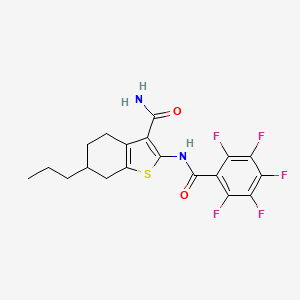 2-{[(Pentafluorophenyl)carbonyl]amino}-6-propyl-4,5,6,7-tetrahydro-1-benzothiophene-3-carboxamide