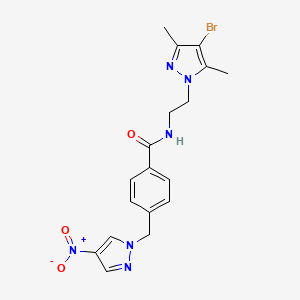 N-[2-(4-bromo-3,5-dimethyl-1H-pyrazol-1-yl)ethyl]-4-[(4-nitro-1H-pyrazol-1-yl)methyl]benzamide