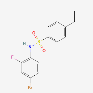 molecular formula C14H13BrFNO2S B10968009 N-(4-bromo-2-fluorophenyl)-4-ethylbenzenesulfonamide 