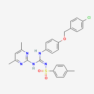 N-{(Z)-({4-[(4-chlorobenzyl)oxy]phenyl}amino)[(4,6-dimethylpyrimidin-2-yl)amino]methylidene}-4-methylbenzenesulfonamide