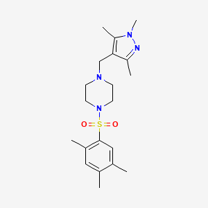 molecular formula C20H30N4O2S B10968049 1-[(2,4,5-trimethylphenyl)sulfonyl]-4-[(1,3,5-trimethyl-1H-pyrazol-4-yl)methyl]piperazine 