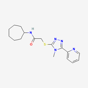 N-cycloheptyl-2-{[4-methyl-5-(pyridin-2-yl)-4H-1,2,4-triazol-3-yl]sulfanyl}acetamide