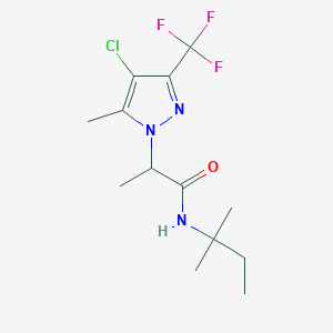 molecular formula C13H19ClF3N3O B10968104 2-[4-chloro-5-methyl-3-(trifluoromethyl)-1H-pyrazol-1-yl]-N-(2-methylbutan-2-yl)propanamide 