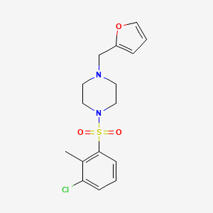 molecular formula C16H19ClN2O3S B10968133 1-[(3-Chloro-2-methylphenyl)sulfonyl]-4-(furan-2-ylmethyl)piperazine 