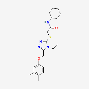 N-cyclohexyl-2-({5-[(3,4-dimethylphenoxy)methyl]-4-ethyl-4H-1,2,4-triazol-3-yl}sulfanyl)acetamide