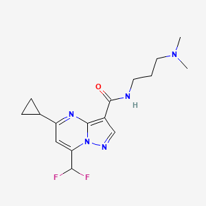 molecular formula C16H21F2N5O B10968149 5-cyclopropyl-7-(difluoromethyl)-N-[3-(dimethylamino)propyl]pyrazolo[1,5-a]pyrimidine-3-carboxamide 