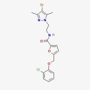 N-[2-(4-bromo-3,5-dimethyl-1H-pyrazol-1-yl)ethyl]-5-[(2-chlorophenoxy)methyl]furan-2-carboxamide