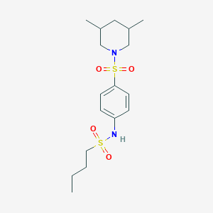 molecular formula C17H28N2O4S2 B10968221 N-{4-[(3,5-dimethylpiperidin-1-yl)sulfonyl]phenyl}butane-1-sulfonamide 