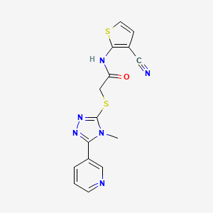 molecular formula C15H12N6OS2 B10968236 N-(3-cyanothiophen-2-yl)-2-{[4-methyl-5-(pyridin-3-yl)-4H-1,2,4-triazol-3-yl]sulfanyl}acetamide 