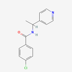 molecular formula C14H13ClN2O B10968274 4-chloro-N-[1-(pyridin-4-yl)ethyl]benzamide 