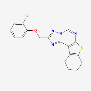 molecular formula C18H15ClN4OS B10968275 2-[(2-Chlorophenoxy)methyl]-8,9,10,11-tetrahydro[1]benzothieno[3,2-e][1,2,4]triazolo[1,5-c]pyrimidine 