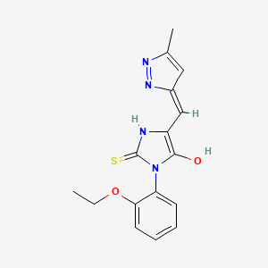 (5Z)-3-(2-ethoxyphenyl)-5-[(3-methyl-1H-pyrazol-5-yl)methylidene]-2-thioxoimidazolidin-4-one