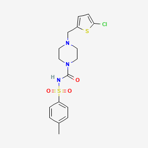 4-[(5-chlorothiophen-2-yl)methyl]-N-[(4-methylphenyl)sulfonyl]piperazine-1-carboxamide