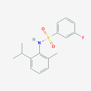 molecular formula C16H18FNO2S B10968297 3-fluoro-N-[2-methyl-6-(propan-2-yl)phenyl]benzenesulfonamide 