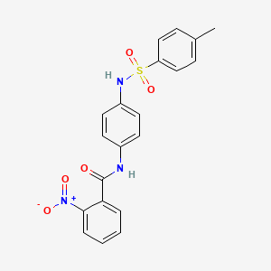 molecular formula C20H17N3O5S B10968317 N-(4-{[(4-methylphenyl)sulfonyl]amino}phenyl)-2-nitrobenzamide 