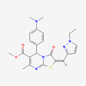 methyl (2E)-5-[4-(dimethylamino)phenyl]-2-[(1-ethyl-1H-pyrazol-3-yl)methylidene]-7-methyl-3-oxo-2,3-dihydro-5H-[1,3]thiazolo[3,2-a]pyrimidine-6-carboxylate