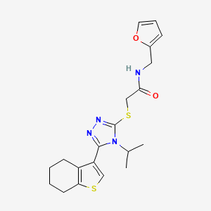 N-(furan-2-ylmethyl)-2-{[4-(propan-2-yl)-5-(4,5,6,7-tetrahydro-1-benzothiophen-3-yl)-4H-1,2,4-triazol-3-yl]sulfanyl}acetamide