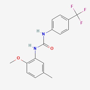 molecular formula C16H15F3N2O2 B10968380 1-(2-Methoxy-5-methylphenyl)-3-[4-(trifluoromethyl)phenyl]urea 