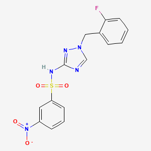 molecular formula C15H12FN5O4S B10968401 N-[1-(2-fluorobenzyl)-1H-1,2,4-triazol-3-yl]-3-nitrobenzenesulfonamide 