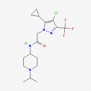 2-[4-chloro-5-cyclopropyl-3-(trifluoromethyl)-1H-pyrazol-1-yl]-N-[1-(propan-2-yl)piperidin-4-yl]acetamide