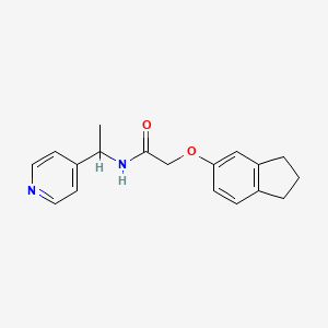 molecular formula C18H20N2O2 B10968471 2-(2,3-dihydro-1H-inden-5-yloxy)-N-[1-(pyridin-4-yl)ethyl]acetamide 