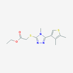 molecular formula C13H17N3O2S2 B10968489 ethyl {[5-(4,5-dimethylthiophen-3-yl)-4-methyl-4H-1,2,4-triazol-3-yl]sulfanyl}acetate 