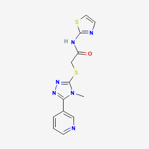 molecular formula C13H12N6OS2 B10968490 2-{[4-methyl-5-(pyridin-3-yl)-4H-1,2,4-triazol-3-yl]sulfanyl}-N-(1,3-thiazol-2-yl)acetamide 