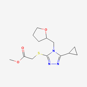 methyl {[5-cyclopropyl-4-(tetrahydrofuran-2-ylmethyl)-4H-1,2,4-triazol-3-yl]sulfanyl}acetate