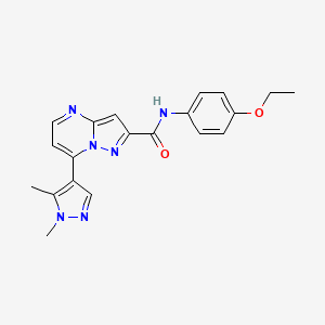 molecular formula C20H20N6O2 B10968501 7-(1,5-dimethyl-1H-pyrazol-4-yl)-N-(4-ethoxyphenyl)pyrazolo[1,5-a]pyrimidine-2-carboxamide 