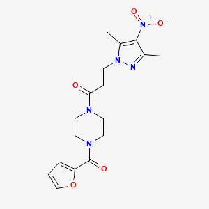 molecular formula C17H21N5O5 B10968513 3-(3,5-dimethyl-4-nitro-1H-pyrazol-1-yl)-1-[4-(furan-2-ylcarbonyl)piperazin-1-yl]propan-1-one 