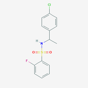 N-[1-(4-chlorophenyl)ethyl]-2-fluorobenzenesulfonamide